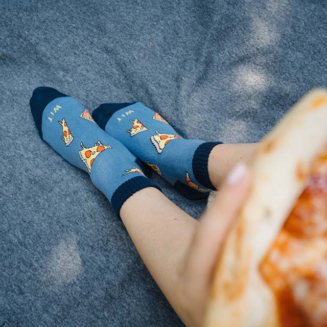 Socken - Pizza - niedrig - im Geschenkkarton