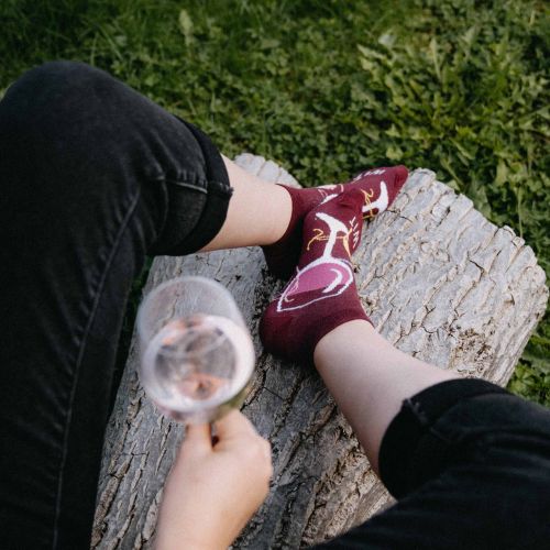 Geschenkset - Socken - Wein - niedrig 