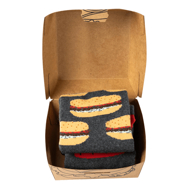 Socken - Hamburger + Pommes frites - niedrig - 2 Paar in einer Geschenkbox