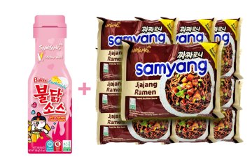 Buldak Ramen set omáčka Carbonara 200g + 10 balení Jjajang Soya 140g Samyang