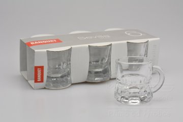 Set 6ks skleněných panáků 25ml s ouškem BANQUET