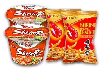 Nongshim Krevetový Mini Set - 2x Křupky & 2x Bowl