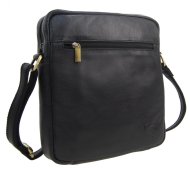 GROSSO Kožená pánská crossbody taška 23,5x26x6 cm černá