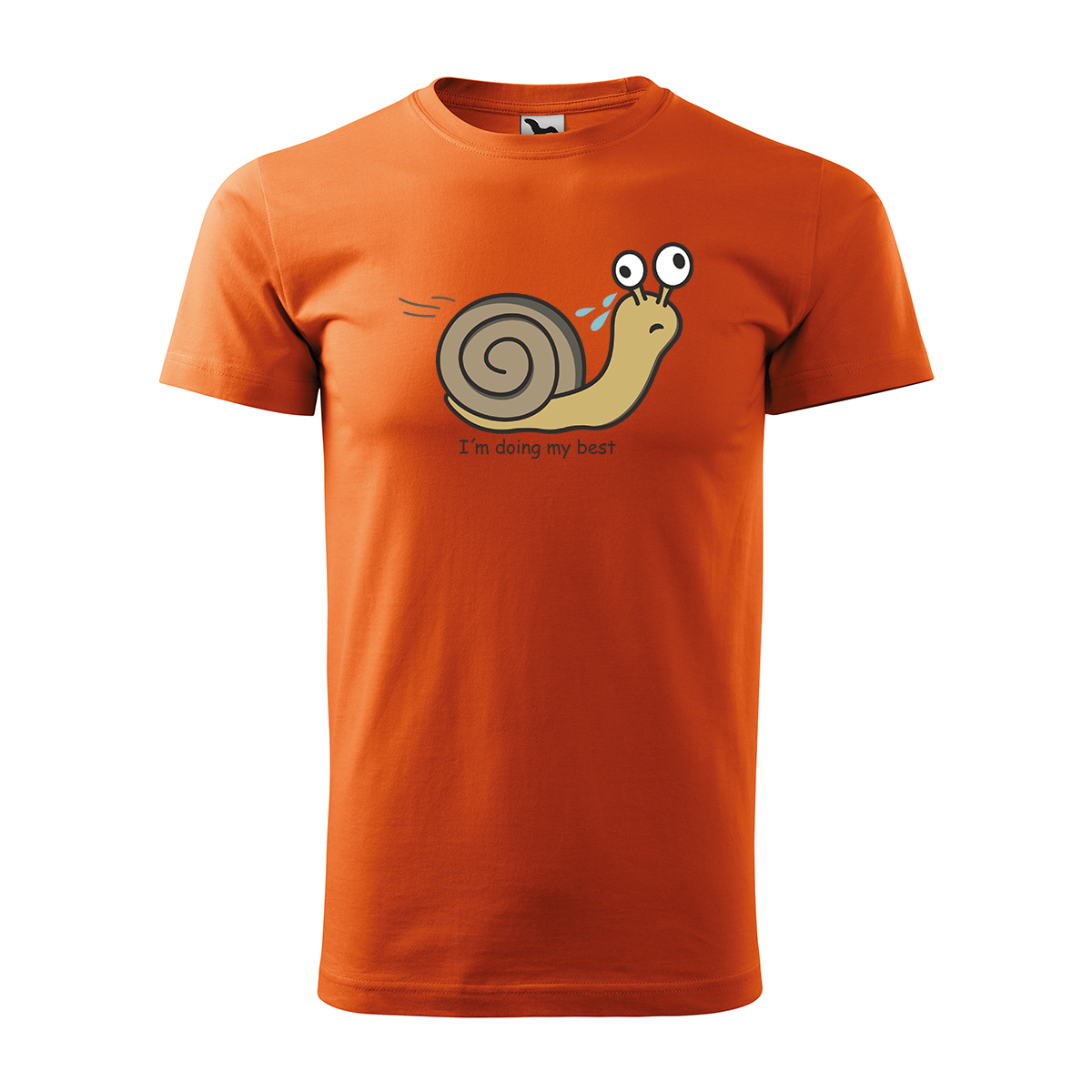 Levně Sablio Tričko s potiskem I am doing my best Snail - oranžové 3XL