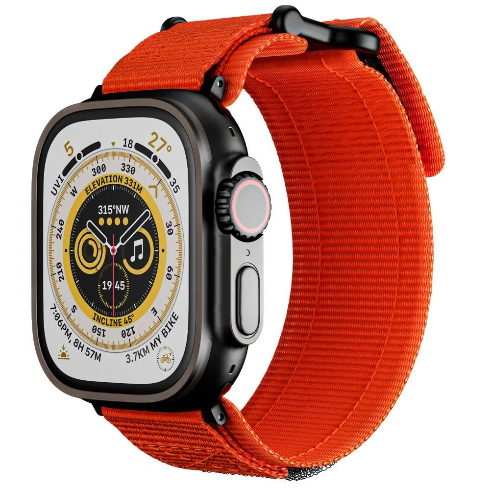 Řemínek Tech-Protect SCOUT PRO na Apple Watch 4/5/6/7/8/9/SE a Ultra 1/2 44/45/49mm Černý - Oranžový