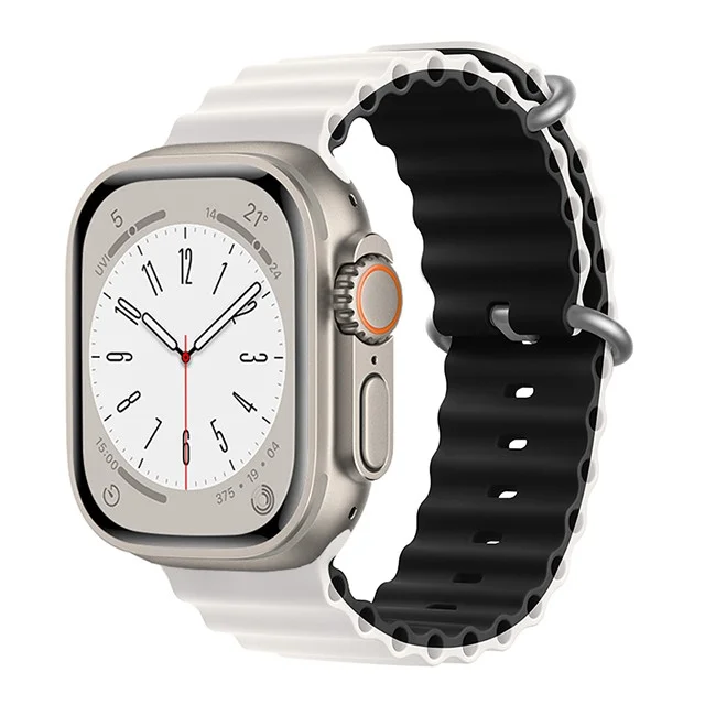 Oceánský řemínek pro Apple Watch Series 3/2/1 (38mm) - Bílá - Černá