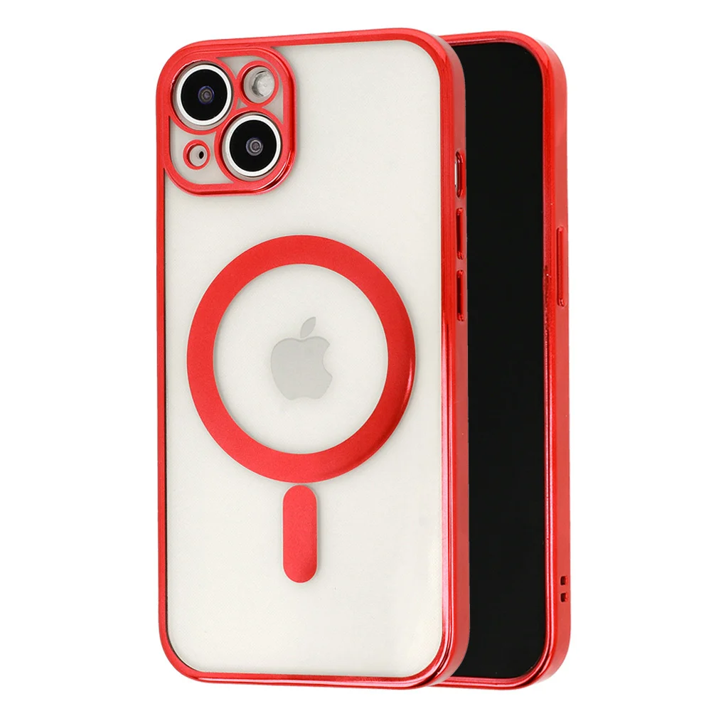 Pouzdro TopQ iPhone 12 Pro Max Luxury MagSafe - Červený