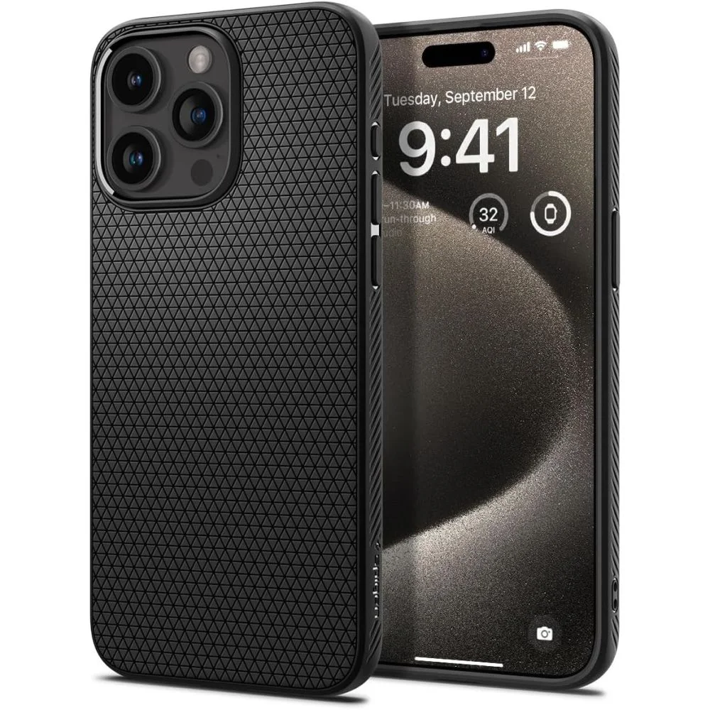 Pouzdro Spigen Liquid Air iPhone 15 Pro Max - Matte Black