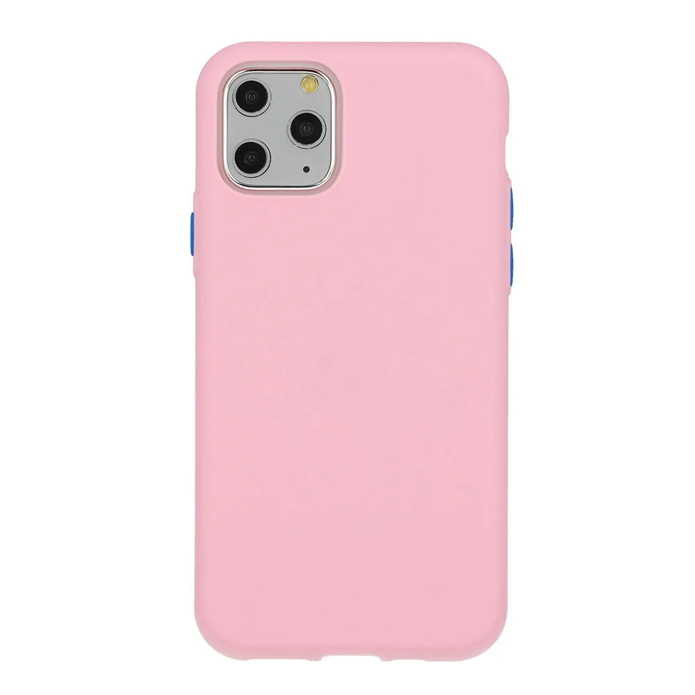 Pouzdro Solid Silicone Case iPhone 12 Pro/12 - světle růžová