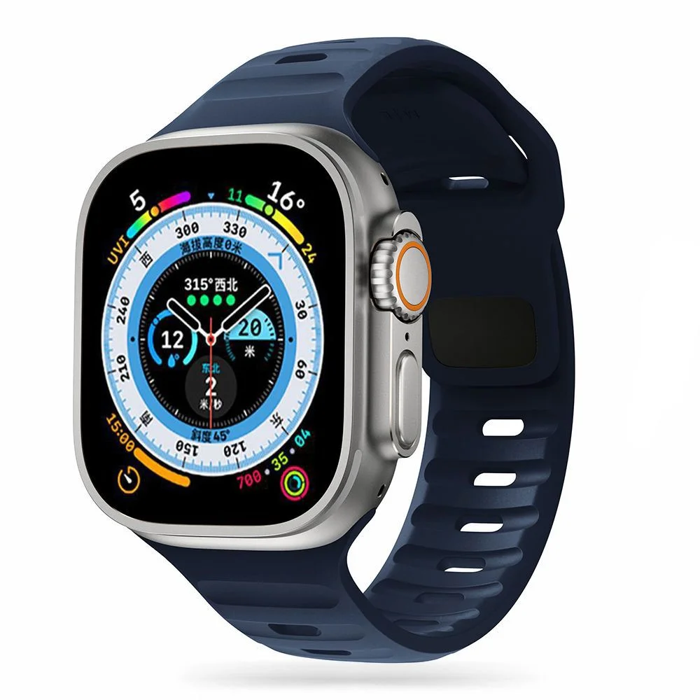 Tech-Protect IconBand LINE pro Apple Watch 4/5/6/7/8/9/SE a Ultra 1/2 (44/45/49mm) - Limetkový - Tmavě modrá