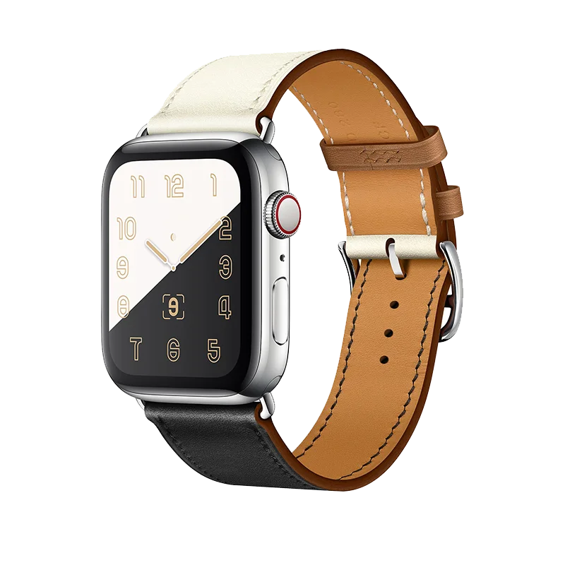 Kožený řemínek Single Tour pro Apple Watch Ultra 1/2 (49mm) - Noir/Blanc/Gold