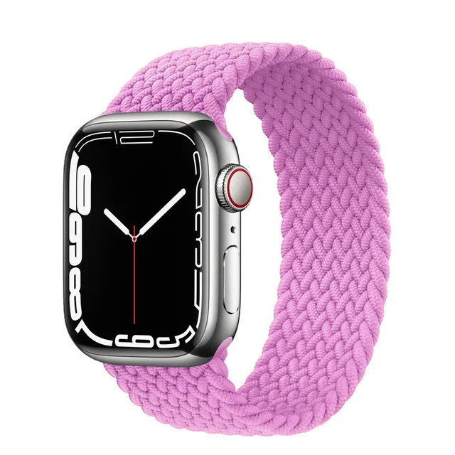 Řemínek iMore Braided Solo Loop Apple Watch Series 4/5/6/SE 44mm - světle růžový (S)