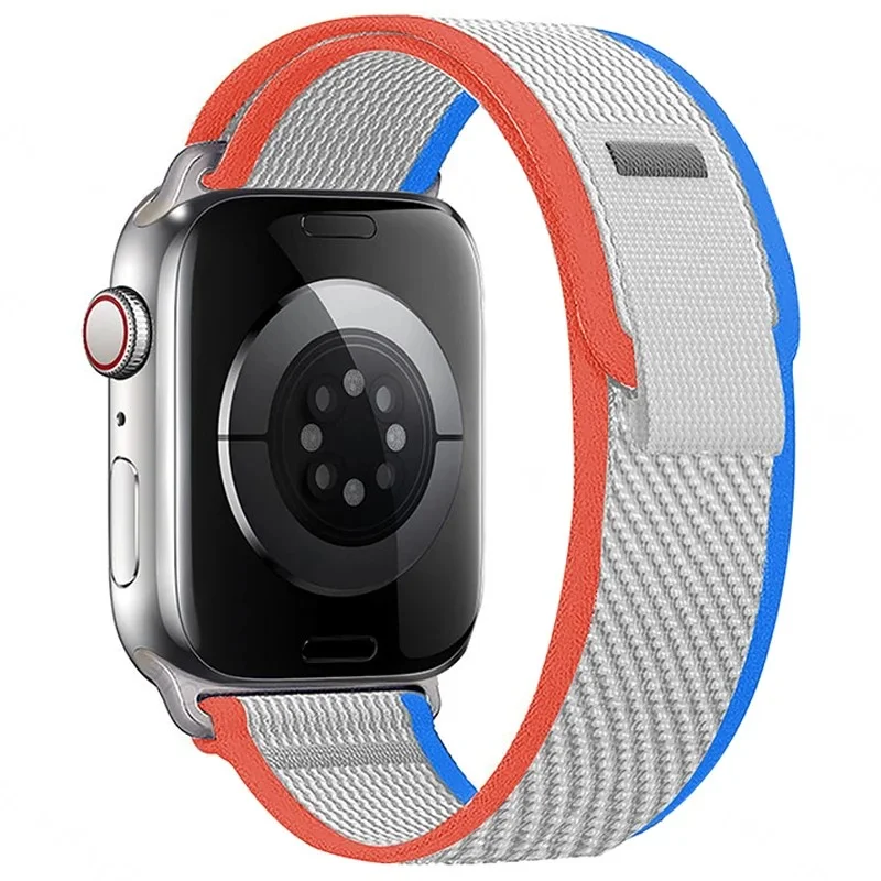 iMore Řemínek Trailový tah Apple Watch Series 9/8/7 (41mm) - šedá-červená-modrá