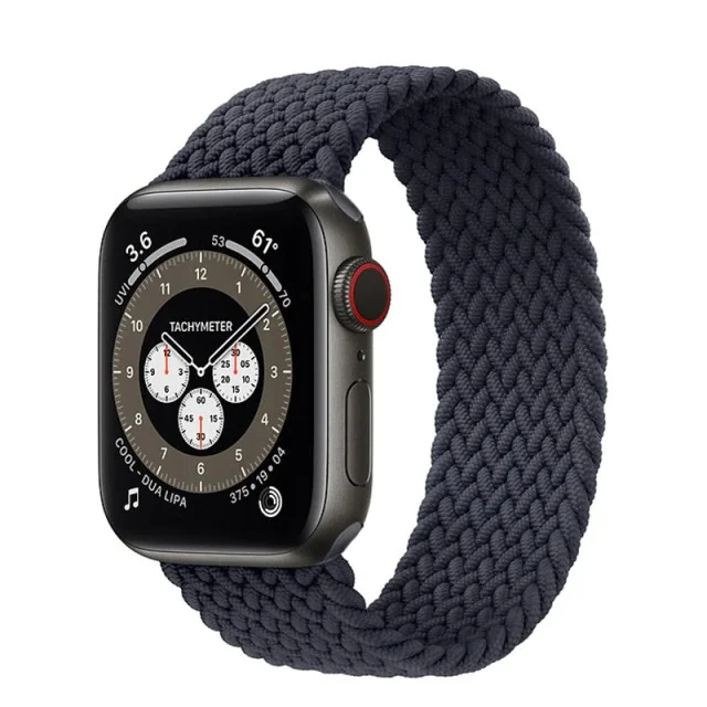 Řemínek iMore Braided Solo Loop Apple Watch Series 9/8/7 45mm - uhlově šedý (S)