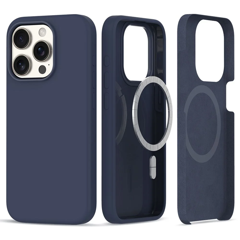 Pouzdro Tech-Protect Silicone MagSafe iPhone 15 Pro Max - Tmavě modré