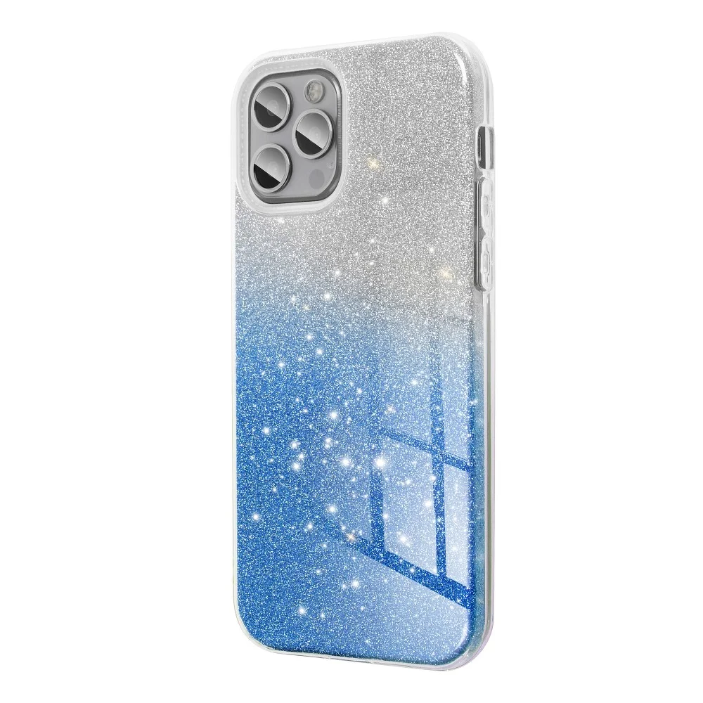 Pouzdro Forcell Shining Case iPhone 12 Pro Max - Stříbrné/Modré