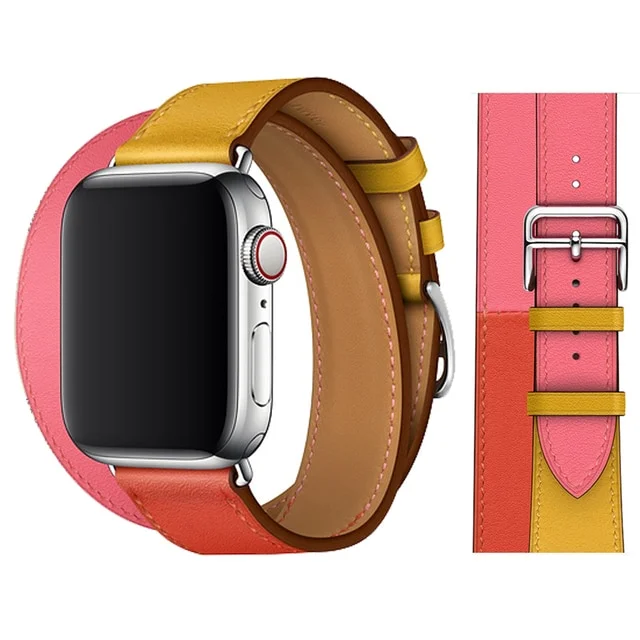 Řemínek iMore Double Tour Apple Watch Series 3/2/1 (38mm) - Jantarový / Růžový