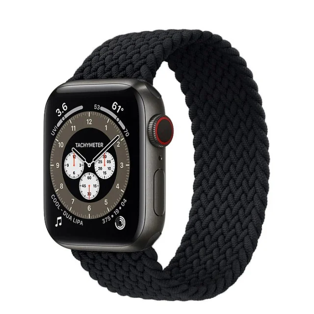 Řemínek iMore Braided Solo Loop Apple Watch Series 4/5/6/SE 44mm - černá (S)