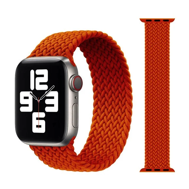 Řemínek iMore Braided Solo Loop Apple Watch Series 4/5/6/SE 44mm - tmavě oranžový (S)