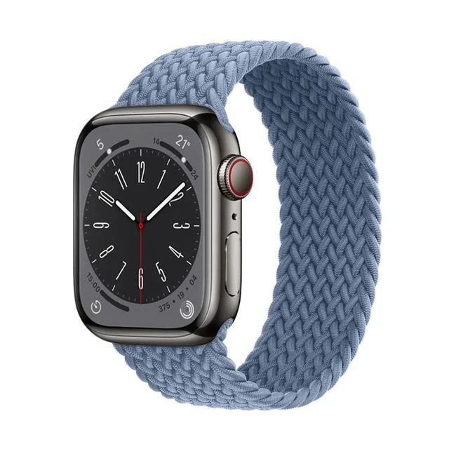 Řemínek iMore Braided Solo Loop Apple Watch Series 4/5/6/SE 44mm - břidlicově modrý (S)