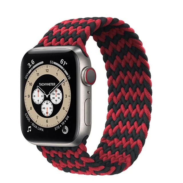 Řemínek iMore Braided Solo Loop Apple Watch Series 9/8/7 41mm - červený/černý (L)