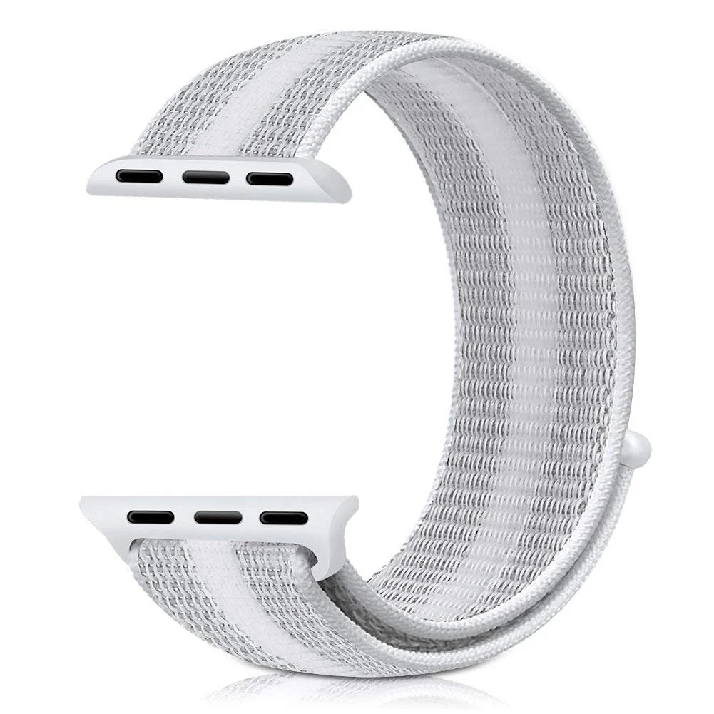 Řemínek iMore NYLON STRIPES Apple Watch Series 9/8/7 (45mm) - Bílý
