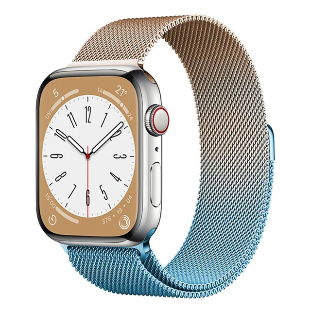 Řemínek iMore MILANESE LOOP Apple Watch Series 3/2/1 (38mm) - Modrý - Zlatý