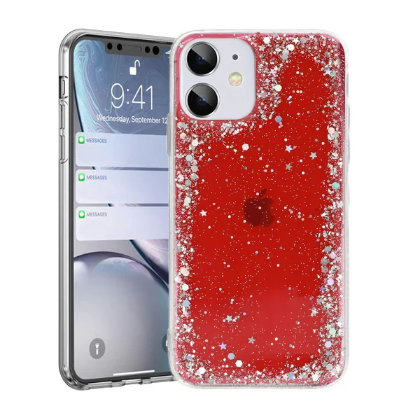 Pouzdro Vennus Brilliant Clear Case iPhone 12 Pro Max - červená