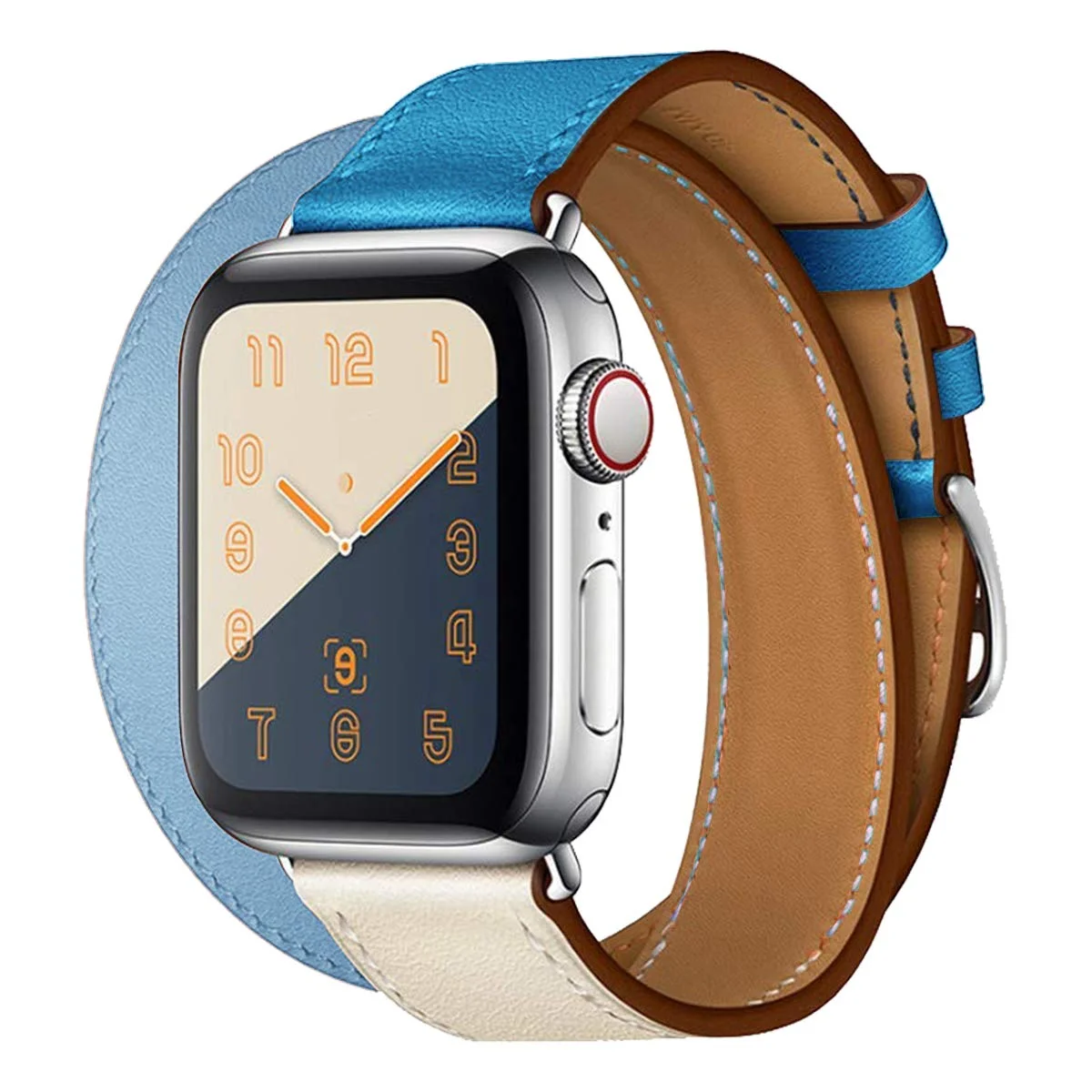 Řemínek iMore Double Tour Apple Watch Series 9/8/7 (41mm) - Béžový/Modrý