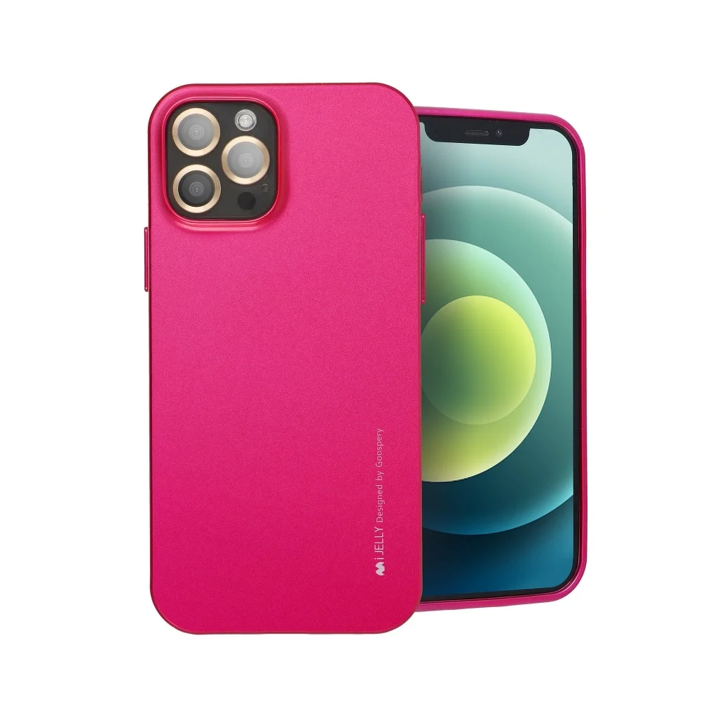 Pouzdro MERCURY i-Jelly Case silikonové iPhone 12/12 Pro - růžová metalíza