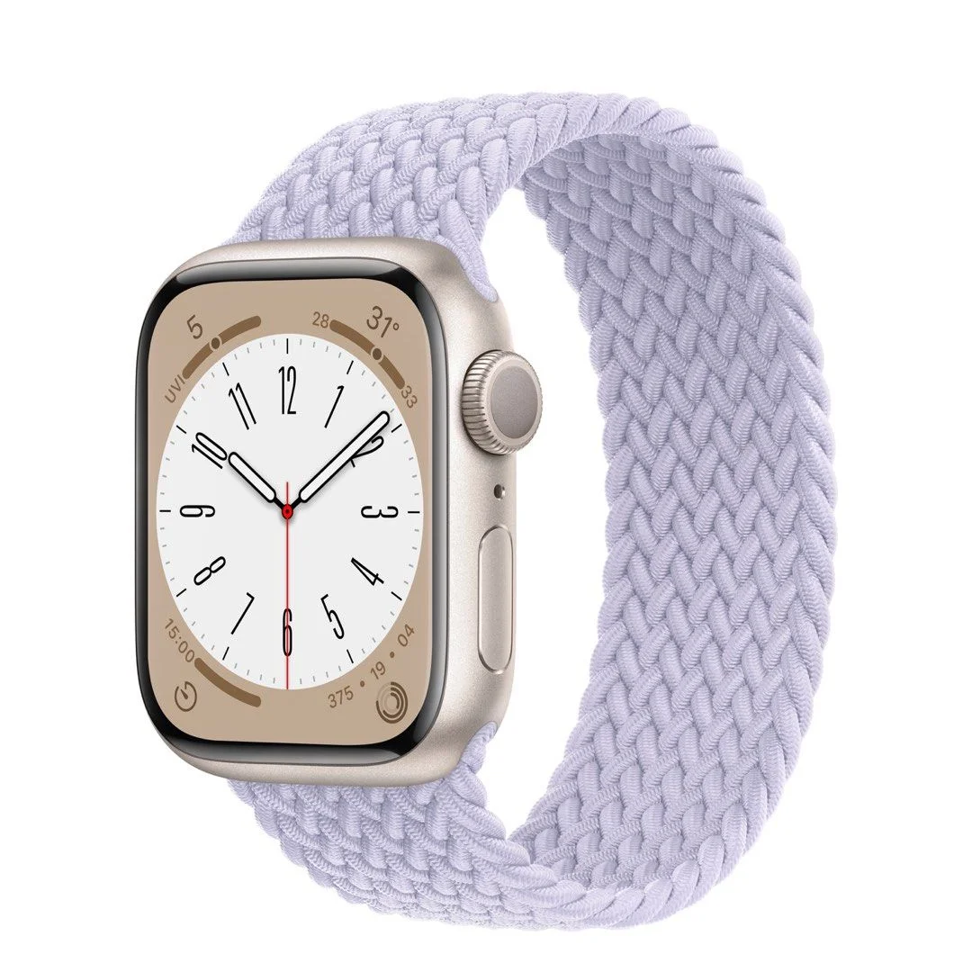 Řemínek iMore Braided Solo Loop Apple Watch Series 9/8/7 41mm - bledě fialový (S)