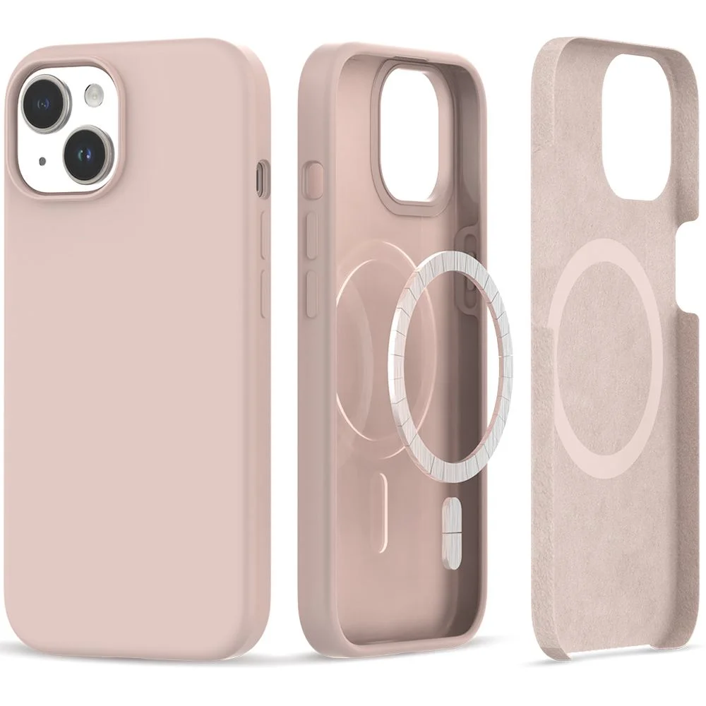 Pouzdro Tech-Protect Silicone MagSafe iPhone 15 Plus - Cukrovinkově růžové