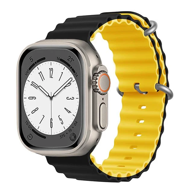 Oceánský řemínek pro Apple Watch Series 3/2/1 (38mm) - Černá - Žlutá