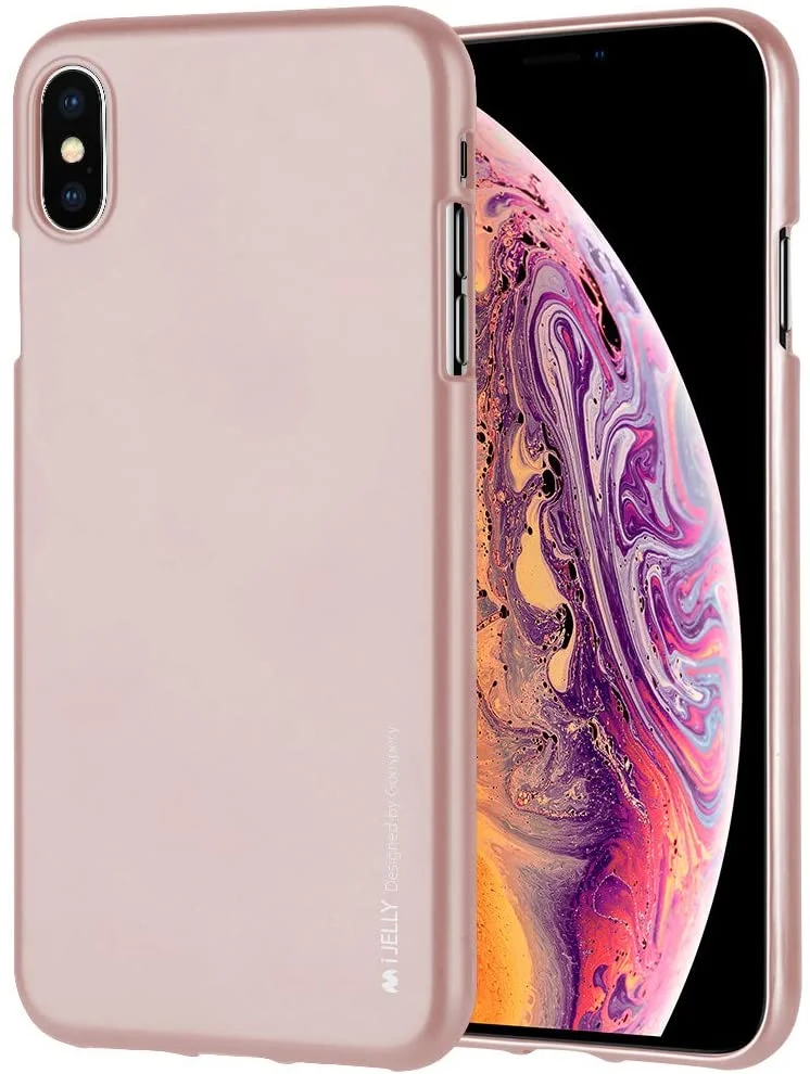 Goospery Mercury i-Jelly Metal iPhone Xs Max - Růžově zlatá