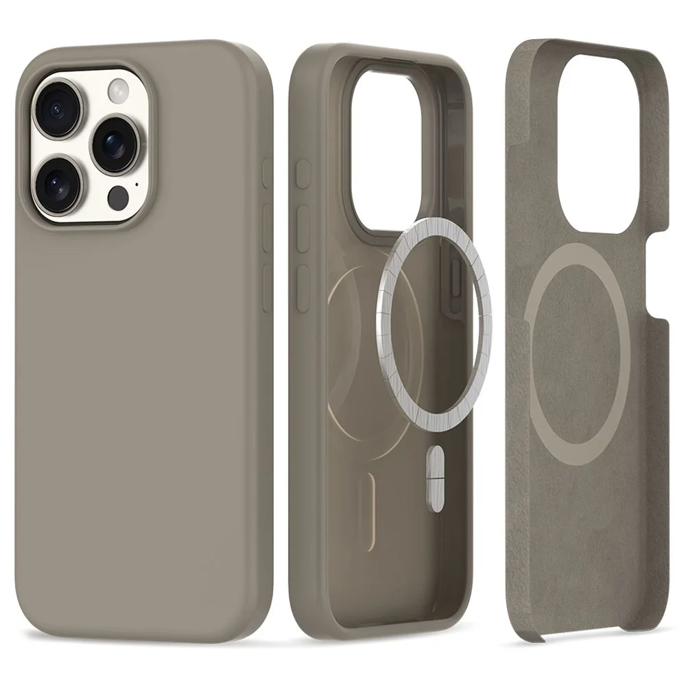 Pouzdro Tech-Protect Silicone MagSafe iPhone 15 Pro Max - Titanové