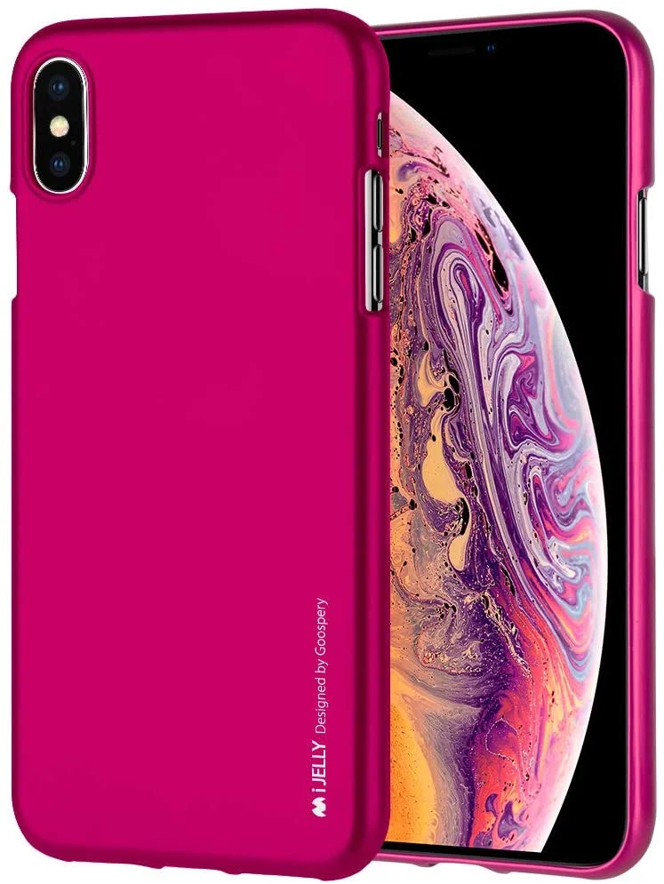 Goospery Mercury i-Jelly Metal iPhone Xs Max - Tmavě růžová