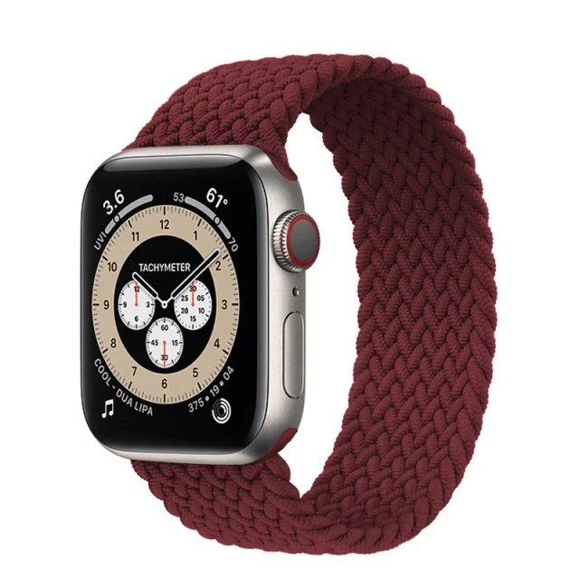 Řemínek iMore Braided Solo Loop Apple Watch Series 1/2/3 38mm - vínově červený (S)