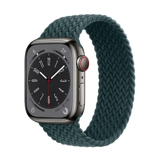 Řemínek iMore Braided Solo Loop Apple Watch Series 4/5/6/SE 40mm - pralesně zelený (M)